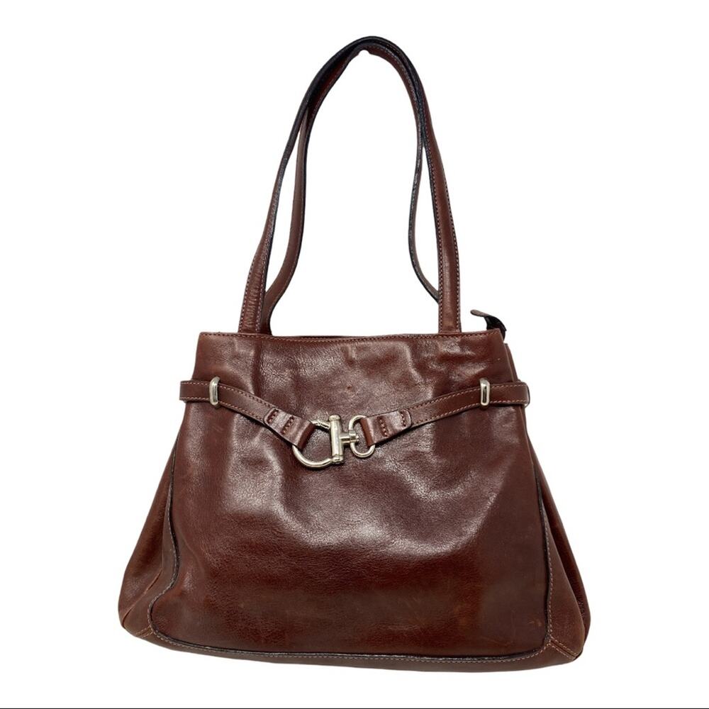 Los Robles Polo Time Vintage leather shoulderbag with decorative buckle strap